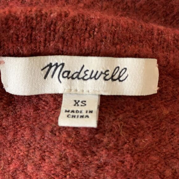 Madewell Red Open Front Cardigan Women’s Sz XS Merino Wool Alpaca Blend - Picture 6 of 6